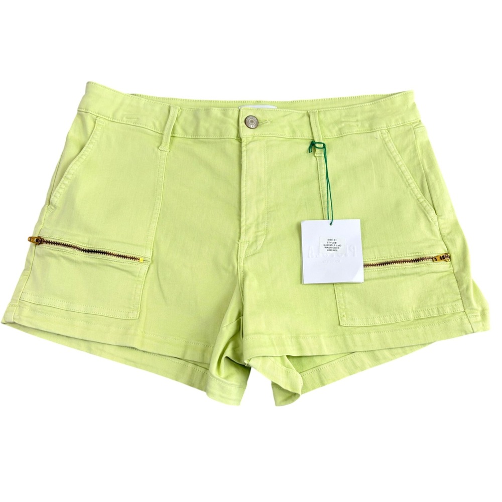 Pistola Womens 31 Limeade Green Utility Shorts Neon Cargo Festival Utility‎ NWT
